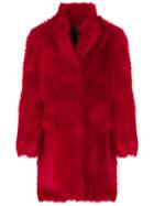 23 Out Of Rules All Over Shearling Coat - Red