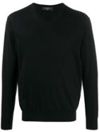 N.peal 007 Fine Gauge V Neck Sweater - Black
