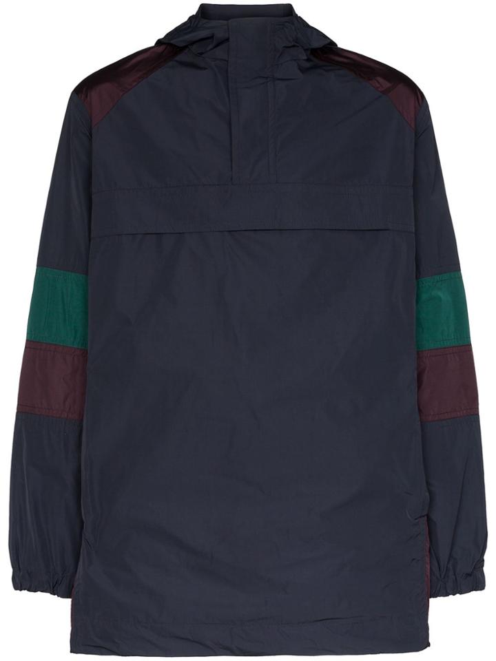 Lou Dalton Hooded Panelled Parka Sweatshirt - Blue