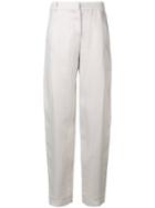 Emporio Armani Straight Leg Tailored Trousers - Neutrals