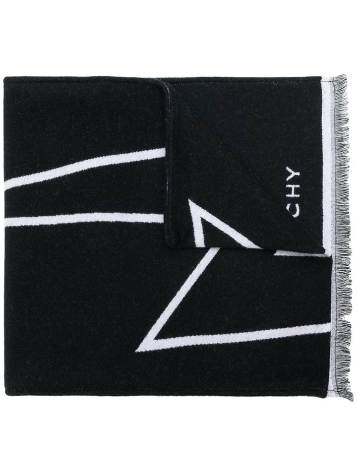 Givenchy Lightning Bolt Logo Scarf - Black