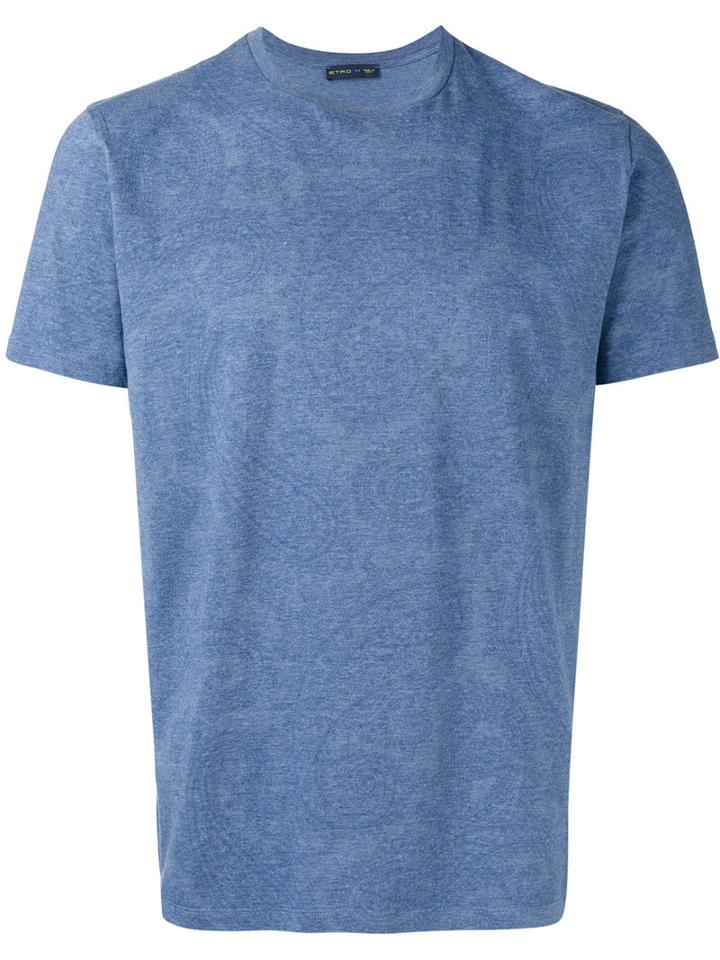 Etro Plain T-shirt, Men's, Size: Xl, Blue, Cotton