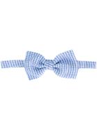 Canali Checked Bow Tie - Blue