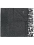 Saint Laurent Knitted Fringed Scarf - Grey