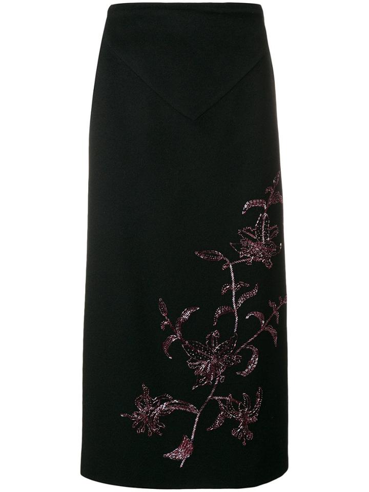 Alexander Mcqueen Vintage 1998 Straight Midi Skirt - Black