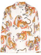 Wacko Maria Tiger Print Button-down Shirt - White