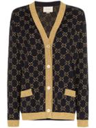 Gucci Gg Lamé Knit Cardigan - Blue