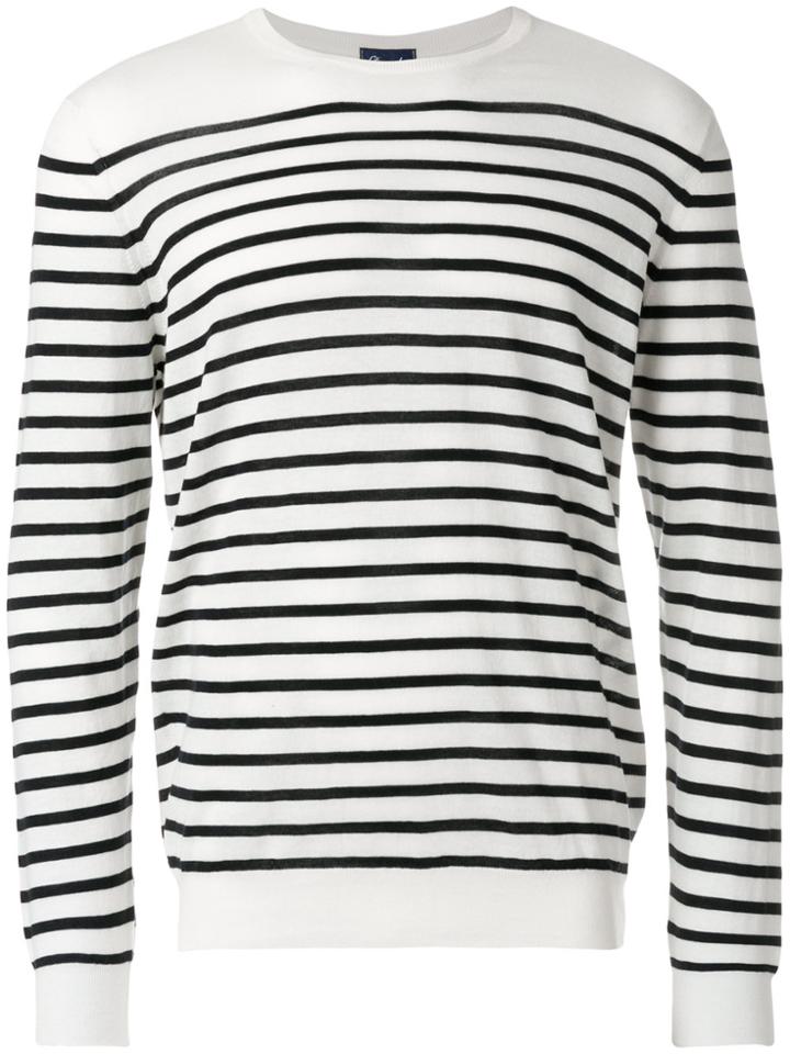 Drumohr Striped Jumper - White