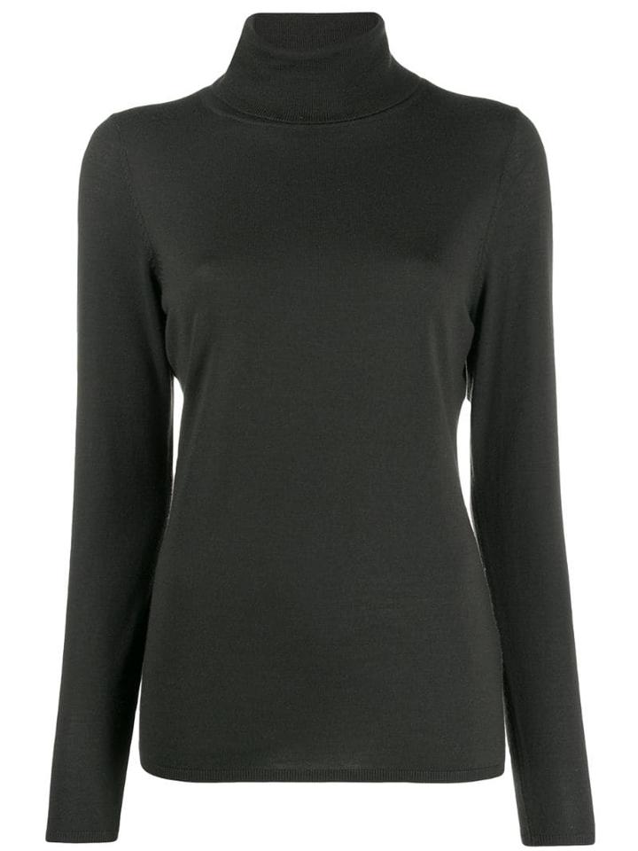 Allude Crew Neck Wool Sweater - Green