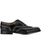 Church S Studded Brogue Shoes, Women's, Size: 39, Black, Calf Leather/leather/metal Other