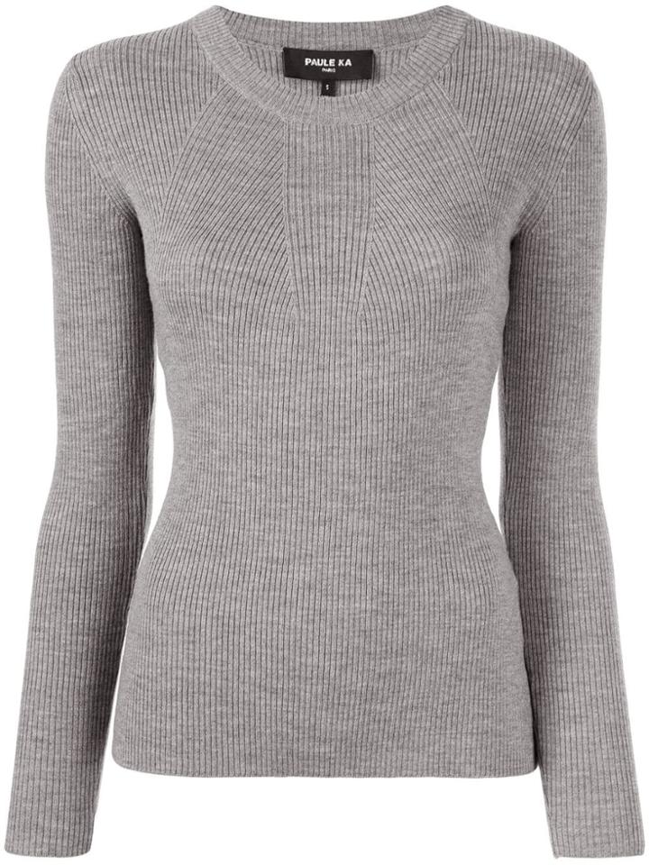 Paule Ka Ribbed Jumper - Grey