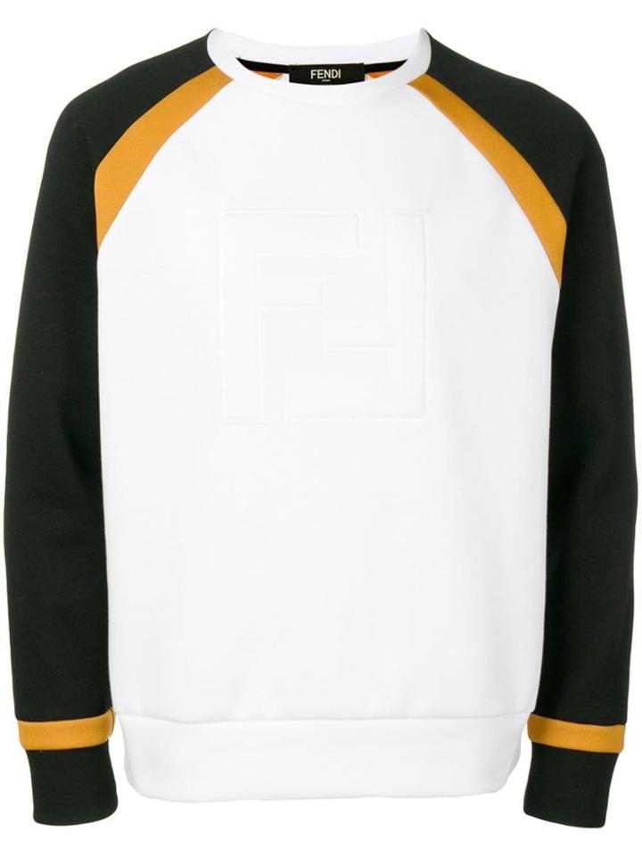 Fendi Ff Panelled Sweatshirt - White