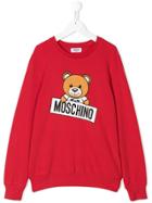 Moschino Kids Teen Teddybear Print Sweatshirt - Red