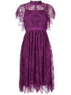 Aula Lace Flared Dress - Pink & Purple
