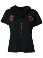 Andrea Bogosian - Embroidered Blouse - Women - Cotton - M, Black, Cotton