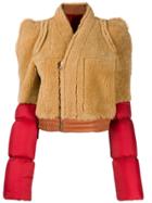 Rick Owens Contrast Shearling Coat - Red