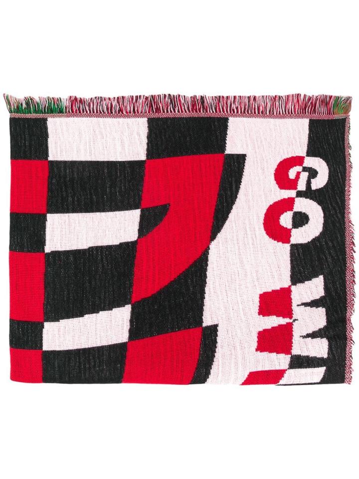 Diesel Red Tag Patterned Scarf