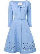 Carolina Herrera - Laser Cut Fit And Flare Dress - Women - Silk - 12, Blue, Silk