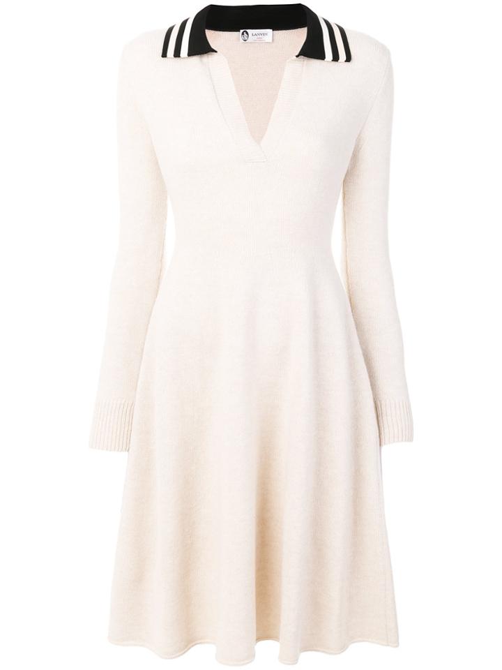 Lanvin Open Neck Collar Dress - Nude & Neutrals