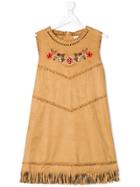 Alberta Ferretti Kids Embroidered Southwest-style Dress - Neutrals