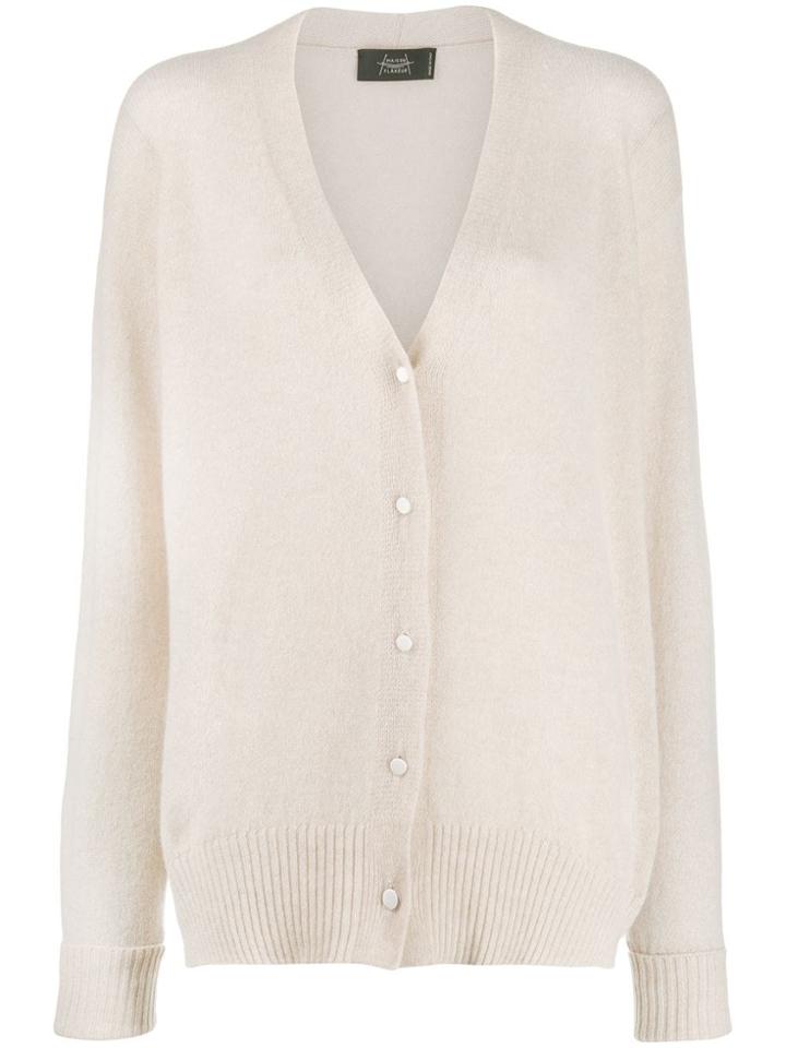 Maison Flaneur Long Cashmere Cardigan - White