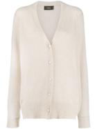 Maison Flaneur Long Cashmere Cardigan - White