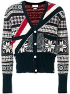 Thom Browne Winter Fair Isle Tweed V-neck Cardigan - Multicolour