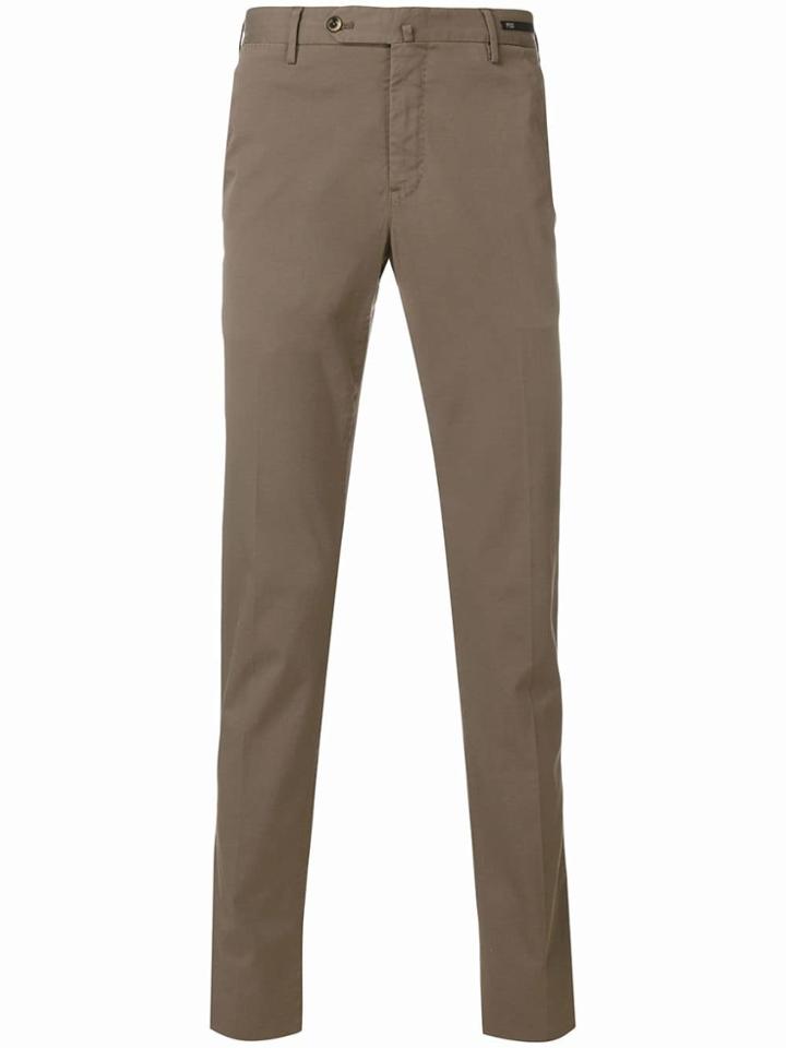 Pt01 Creased Slim Fit Trousers - Neutrals