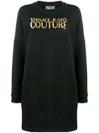 Versace Jeans Couture Logo Print Sweatshirt Dress - Black