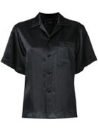 G.v.g.v. Satin Shortsleeved Shirt, Women's, Size: 36, Black, Rayon