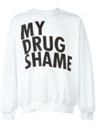 House Of Voltaire Jeremy Deller My Drug Shame Sweatshirt, Men's, Size: Small, White, Cotton/polyester