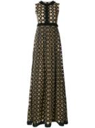 Huishan Zhang 'penelope' Maxi Dress, Women's, Size: 12, Black, Silk/cotton/nylon/polyester
