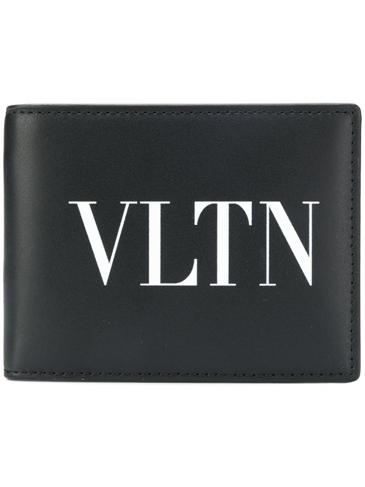 Valentino Vltn Print Bifold Wallet - Black