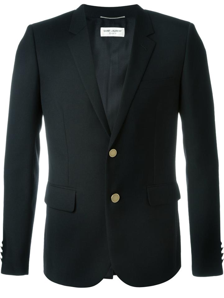 Saint Laurent Classic Buttoned Blazer - Black