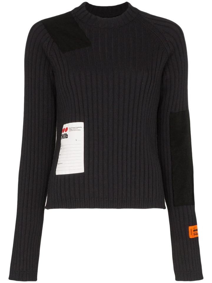 Heron Preston Ribbed Logo Patch Top - Black