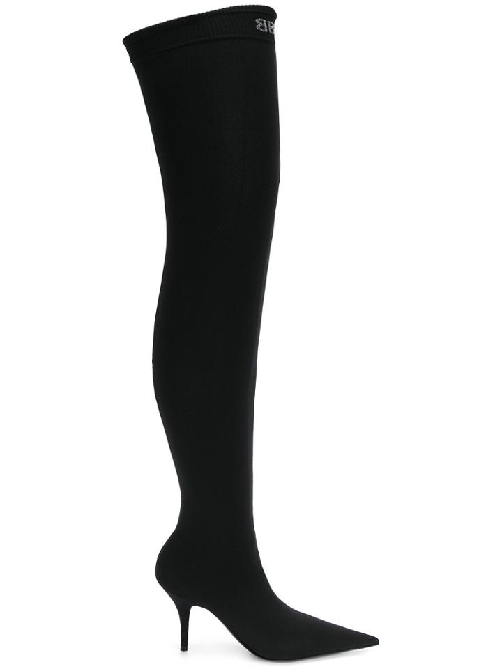 Balenciaga Black Knife 80 Over The Knee Boots