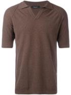 Roberto Collina Teddy Polo Shirt, Men's, Size: 46, Brown, Cotton/nylon