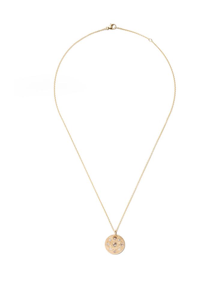 De Beers 18kt Yellow Gold Talisman Small Medal Diamond Pendant