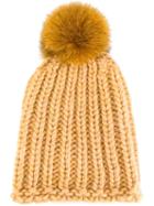 Pompom Knit Beanie, Adult Unisex, Nude/neutrals, Polyamide/wool/alpaca, Danielapi