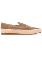 Salvatore Ferragamo Canvas-trimmed Loafers - Nude & Neutrals