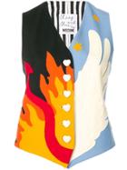 Moschino Vintage Heaven And Hell Appliqué Waistcoat - Black