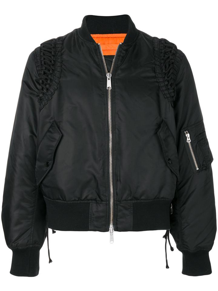 Ktz Laced Up Bomber Jacket - Black