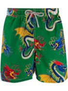 Mc2 Saint Barth Dragon Print Swim Shorts - Green