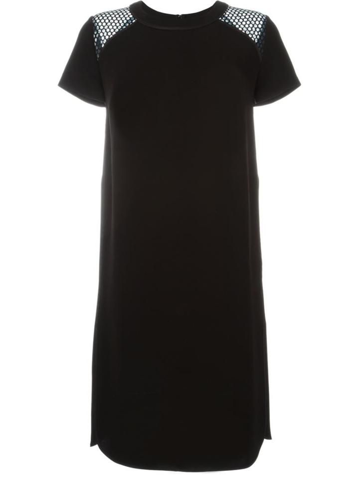 Stills Perforated Panel Shift Dress, Women's, Size: 38, Black, Triacetate/polyester/polyamide/polyurethane