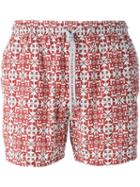 Capricode Printed Swim Shorts, Men's, Size: Xl, Red, Polyamide
