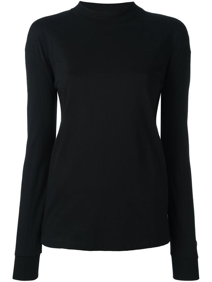 Msgm Ruffled Back Knitted Blouse, Women's, Size: Medium, Black, Cotton