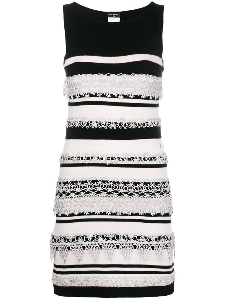 Chanel Vintage Striped Dress - Black