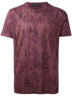Etro Allover Print T-shirt, Men's, Size: Xxl, Pink/purple, Linen/flax