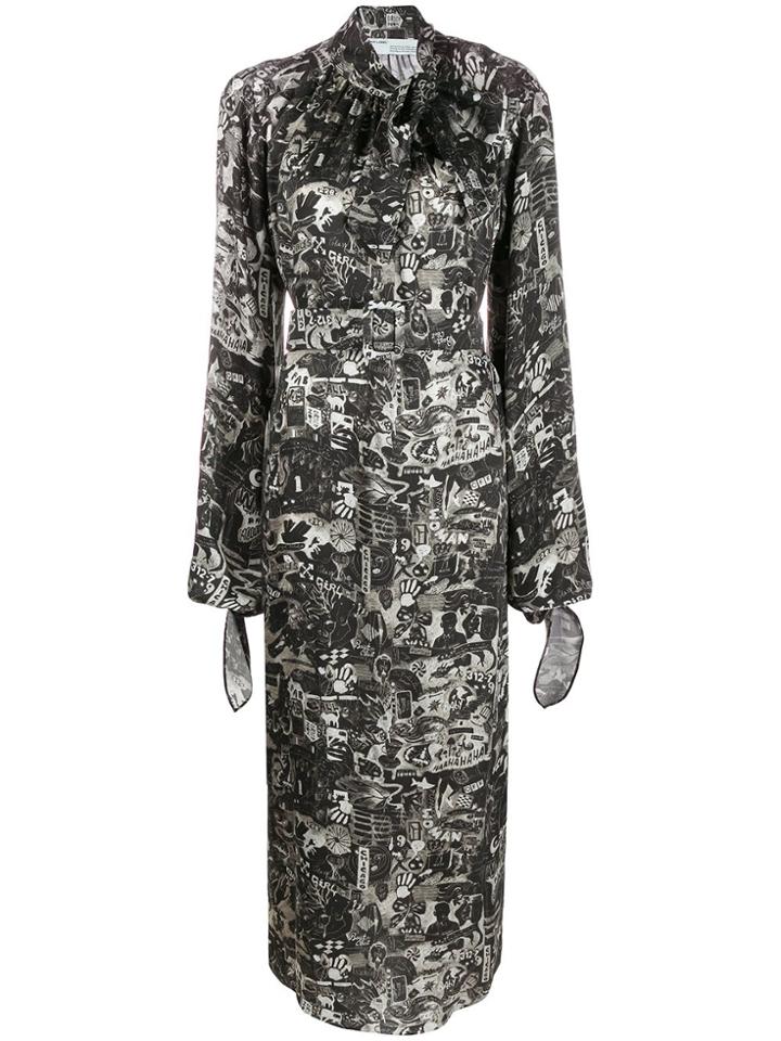 Off-white Printed Maxi Dress - Black