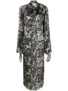 Off-white Printed Maxi Dress - Black